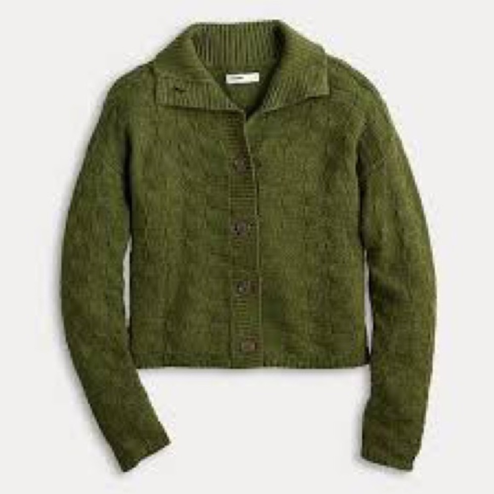 Olive Green Sonoma Button-Front Women's Cardigan Sweater Sz Small